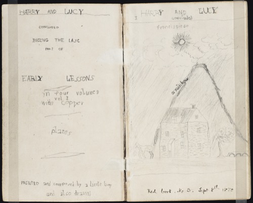 Title page from Ruskin's manuscript notebook, MS I