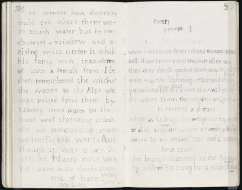 Manuscript page from "The Steam Engine," MS I
